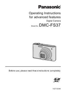 Panasonic Lumix FS37 manual. Camera Instructions.